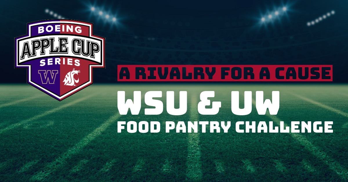Image with the Boeing Apple Cup Logo and a football field.
